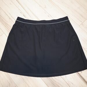 Soybu Black Athletic Skort with Built-In Shorts White Piping XL